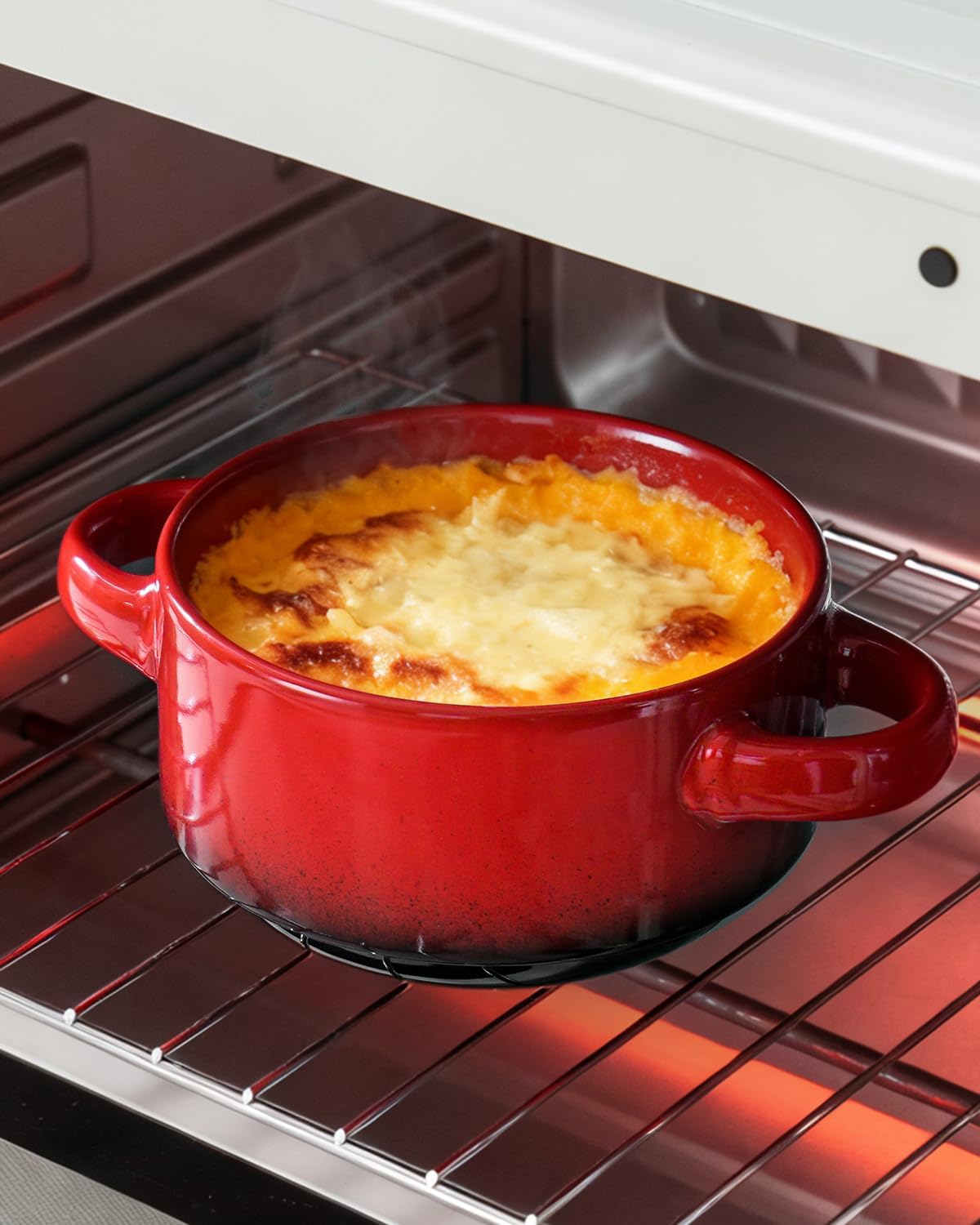 French Onion Soup Bowls with Handles, Oven & Microwave Safe, Set of 4 28 Oz Porcelain Soup Bowls for Chili, Stew, Pasta, Pot Pies – Stackable, Dishwasher Safe, Durable Ceramic Dinnerware