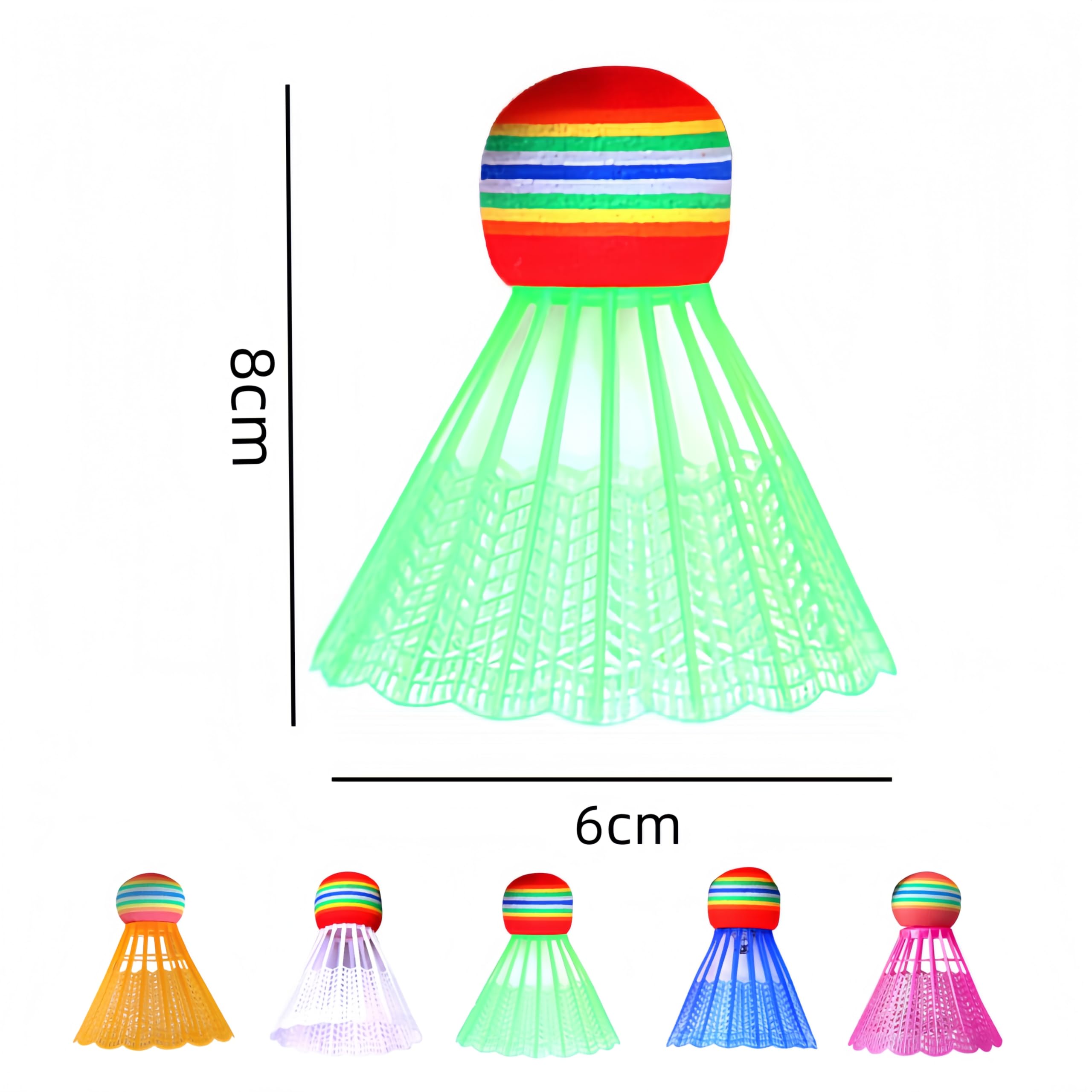 Set di 25 palline da badminton in nylon, da badminton colorato, alta stabilità e durata, per sport interni ed esterni, allenamento, ricreazione ed esercizio.
