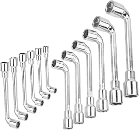 Jogo de Chaves L 12 Peças Catraca Aço 45 8-19mm - Ferramentas para Espaço Apertado. Chave Torx, Chave Allen, Jogo Chave Allen e Chave L - Reparo Automotivo e Mecânico - Prata