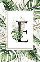 Vista 1 de E Libreta con la letra E - Cuadernos bonitos a5 para regalar con diseño tropical - Libreta 1 raya con páginas decoradas