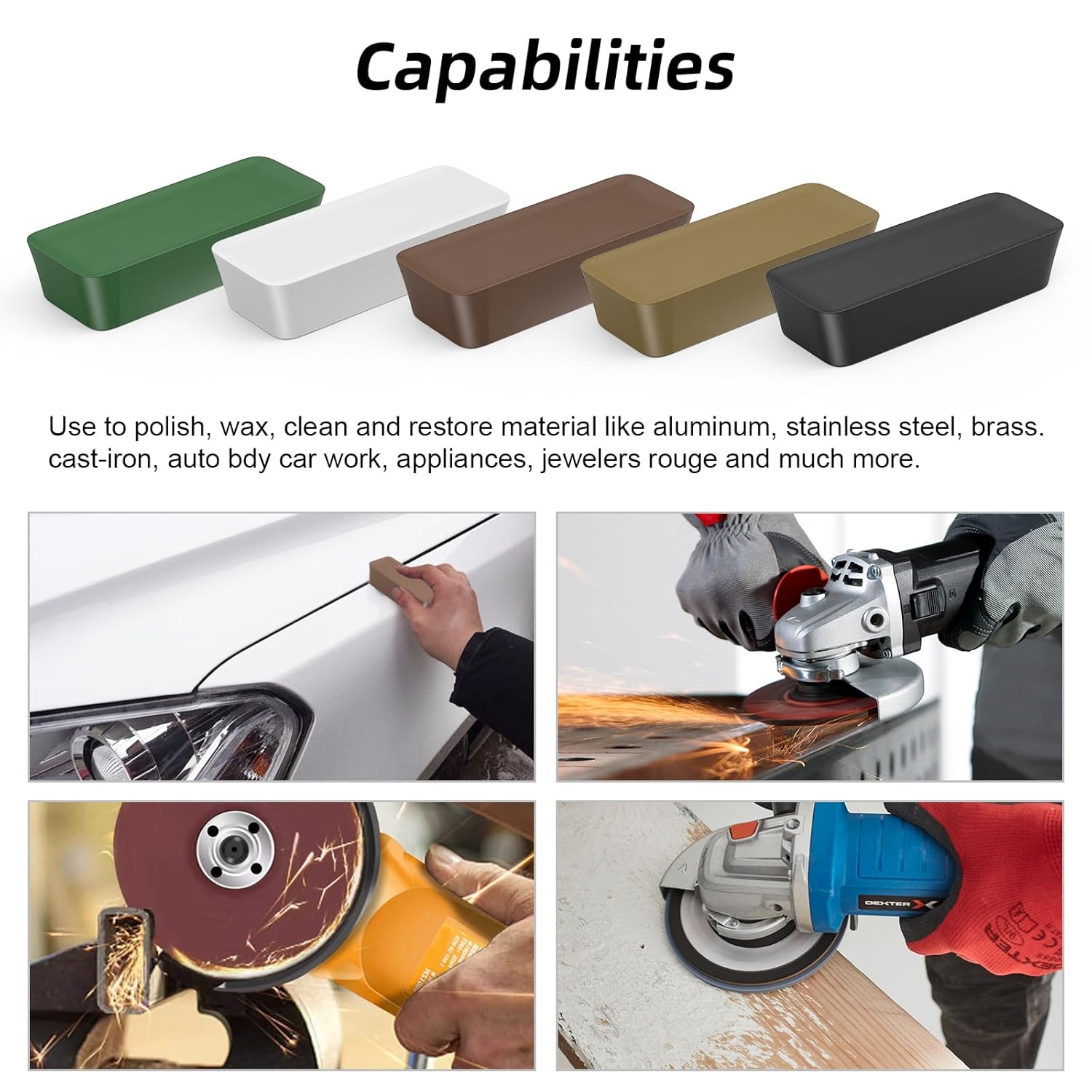 5/8” Arbor 8” 12Ply Airway Buffing Wheel Kit – 11Pcs Polishing Set for Aluminum & Stainless Steel – No Flange Needed – Gloves Included