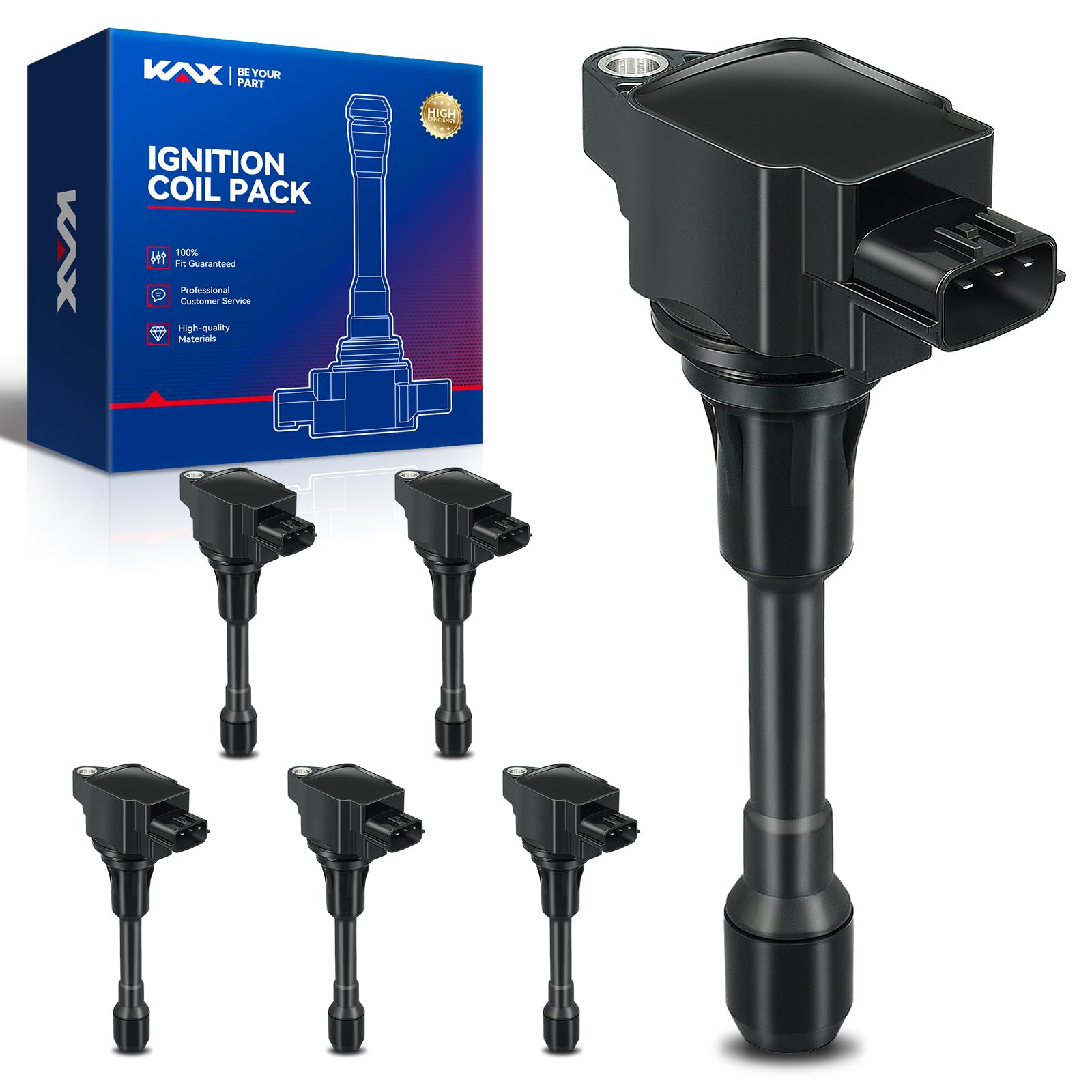 KAX Pack of 6 UF617 Ignition Coil Set for INFINITI G37 2008-2013, Q50 2014-2015 3.7L, Nissan 370Z 2009-2020, QX50 2014-2017, M37 2011-2013, QX70 2015-2017, UF617