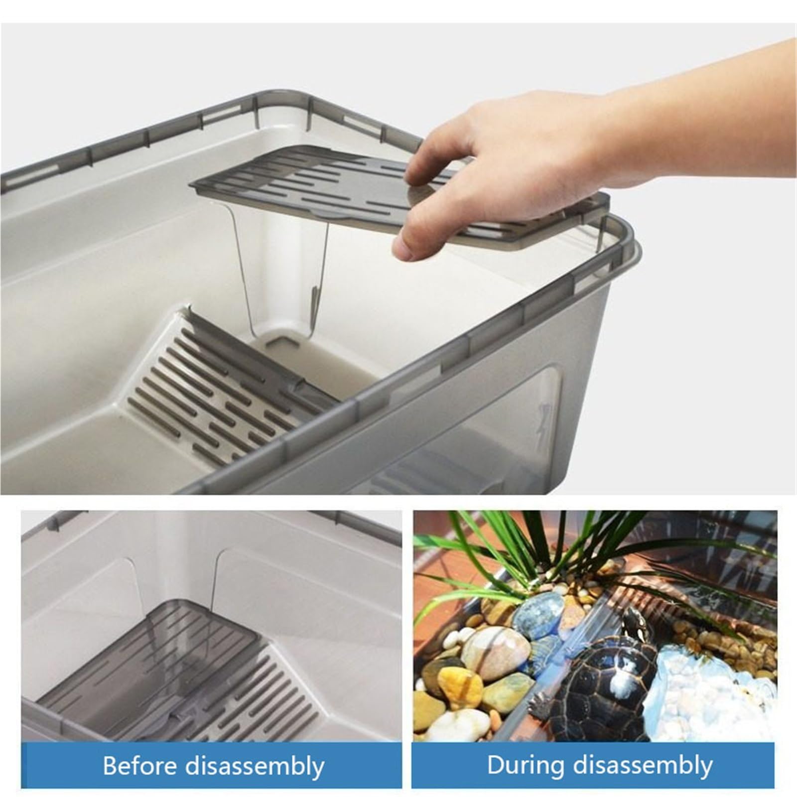 Siedlisko terrarium Zbiornik do hodowli żółwi ekologicznych małych amfibii domowych Terrarium akwariowe(Średni)