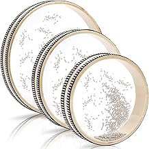 Fasmov 3 Pieces Wave Bead Ocean Drum, Sea Wave Sound Drum Percussion with Hardwood Shell Ocean Sound Musical Instrument Percussion for Home School Supplies, 6 Inch, 8 Inch, 10 Inch