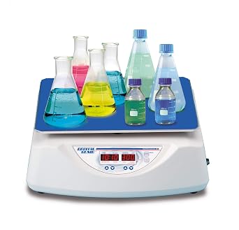 Orbital-Genie Shaker with Adhering Mat, Heavy Duty Design, 300 RPM Ultra High Torque, Adjustable Speed and Time, Customizable Mixing