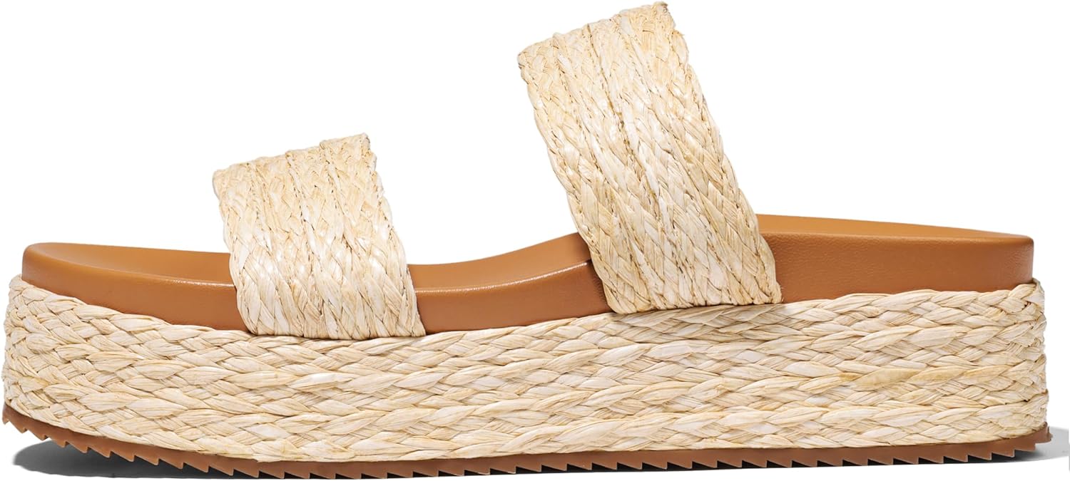 Women's Platform Wedge Sandals Open Toe Summer Espadrilles Beach Raffia Slip On Cute Woven Dress Shoes Comfortable Resort Wear Trending 2025