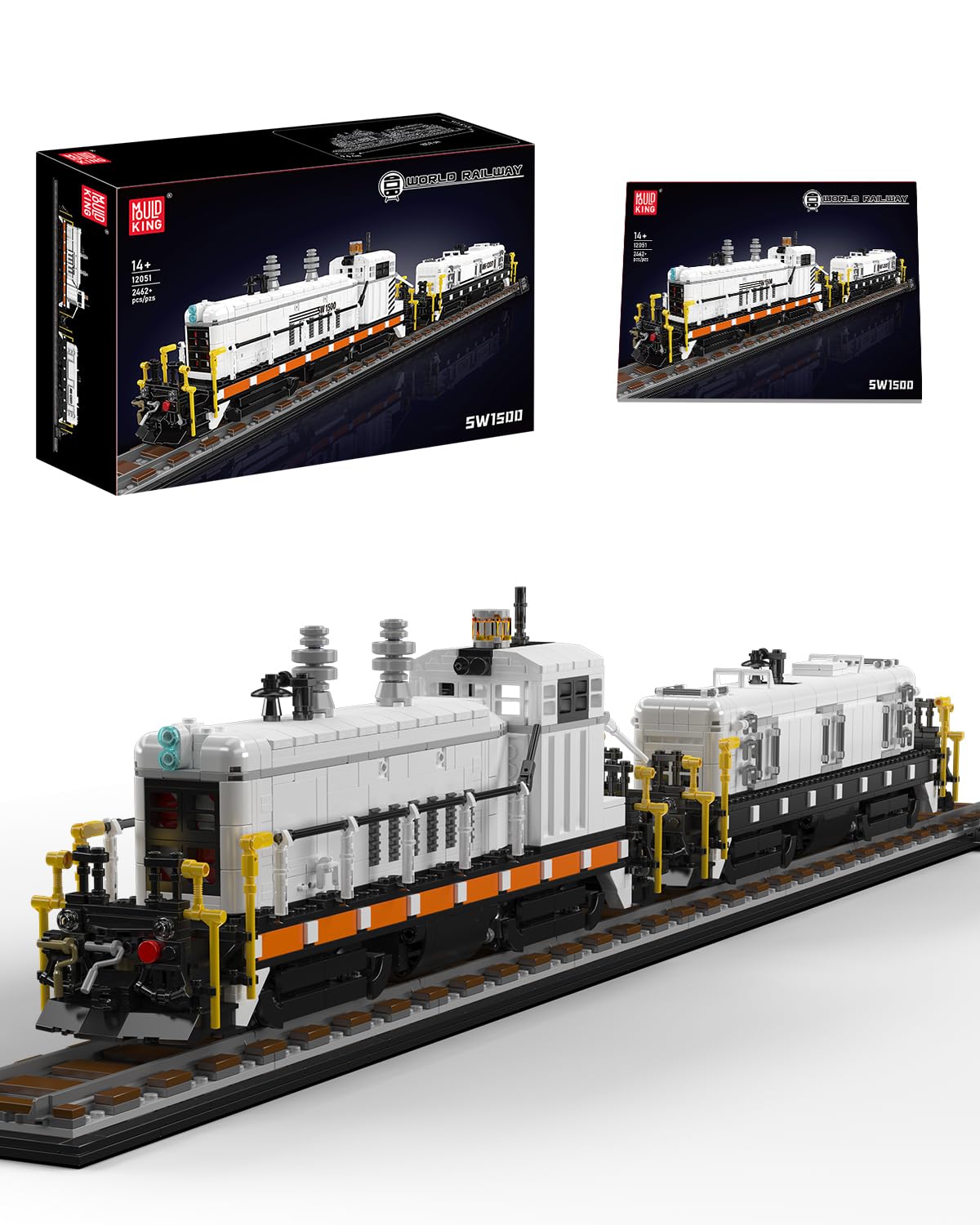 Mould King 12051 Train Building Blocks Model, 2462 Pieces Static Train Block Set as Toys/Gifts, suitable for ages 14+