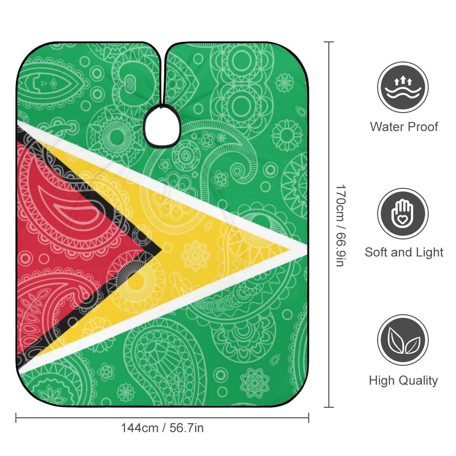 Guyana Paisley Flag Barber Cape Professional Hair Cutting Cape Hairdresser Apron for Men Women