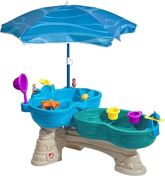 Step2 Water table Spill and Splash with 11 accessories and parasol | Water toys for child | Activity table with water for the garden
