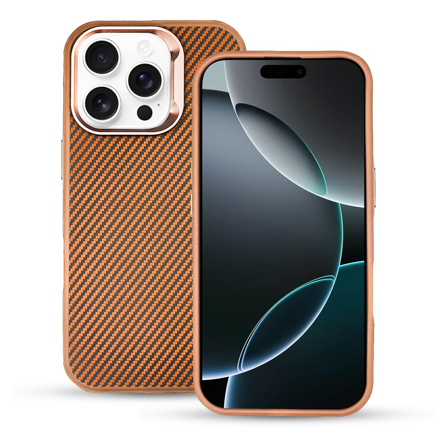 Since New Premium Quality Carbon Fiber iPhone 16 Pro Max Cover Case | iPhone 16 Pro Max Case | 16 Pro Max Case Cover | Carbon Cover Case 6.9" inches for (Desert Titanium)