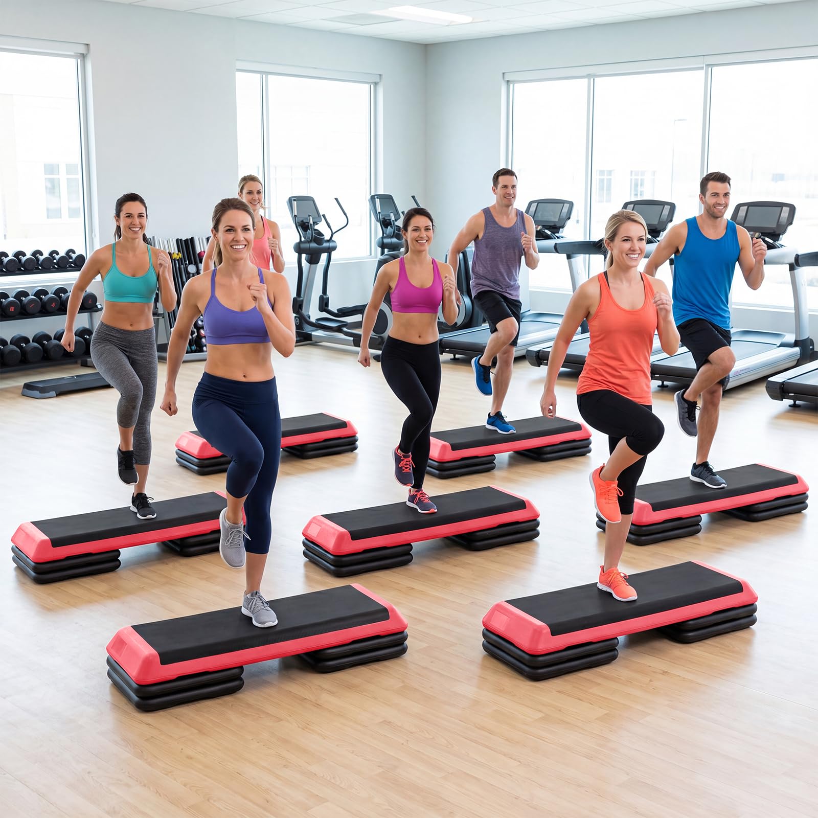 COSTWAY Step Fitness con 4 Blocchi e Altezza Regolabile | Stepper Fitness da Aerobica con Pedana in Plastica Antiscivolo, Allenamento Fisico per Casa, Palestra e Ufficio