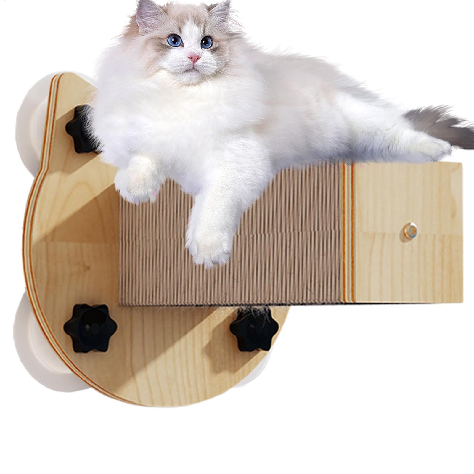 Escalador de pared para gatos con hamaca rascadora multifunción y ventosa resistente