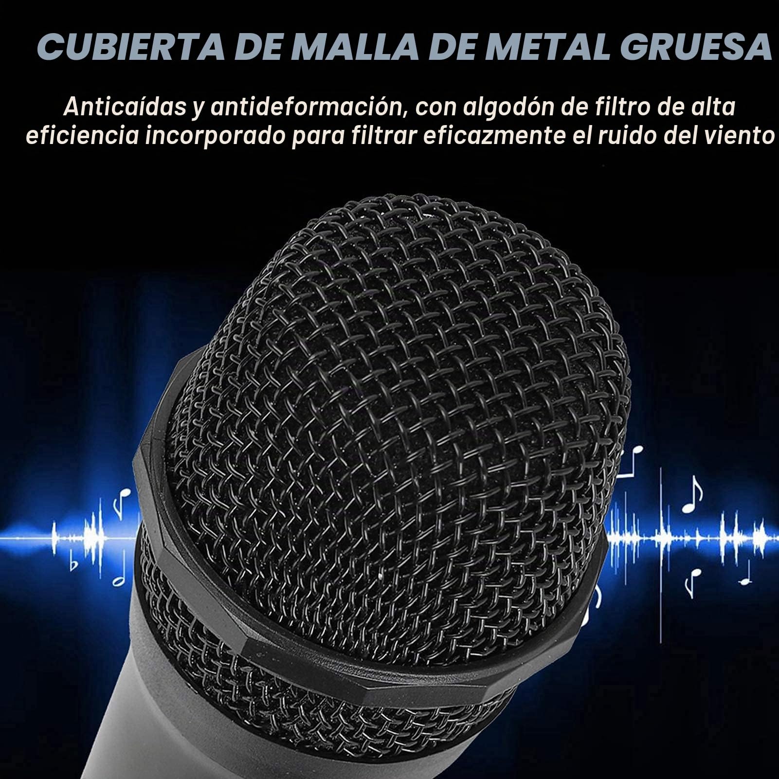 Goshyda Micrófono de Mano inalámbrico Micrófono de Mano inalámbrico VHF Universal con Receptor/Antena para Karaoke/reunión de Negocios