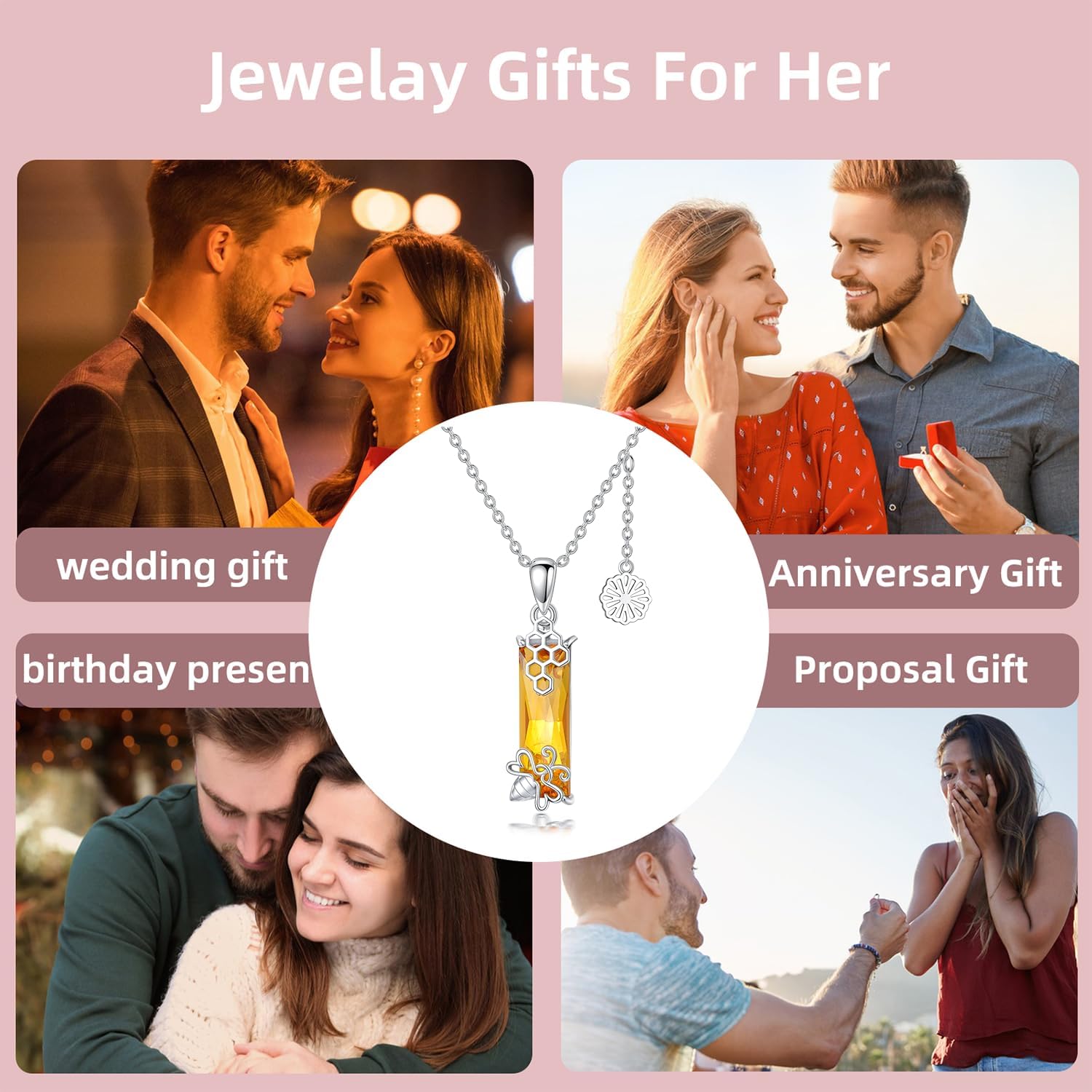 925 Sterling Silver Turtle/Bee/Butterfly/Hummingbird/Deer Pendant Austrian Crystal Jewelry Anniversary Birthday Gifts for Women Mom Wife Her - Image 4