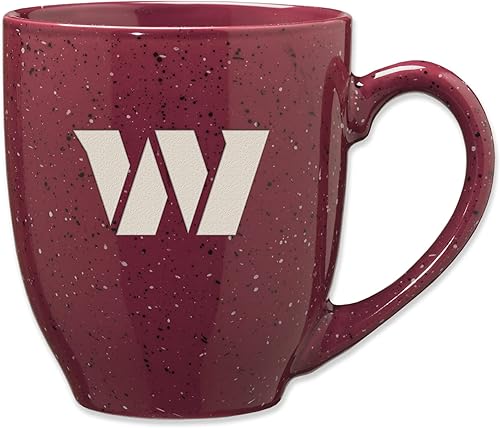 Miniatura 250 de Rico Industries, NFL Football - Taza de café de 16 oz de cerámica moteada, grabada con láser y de color de los equipos de fútbol americano de la NFL