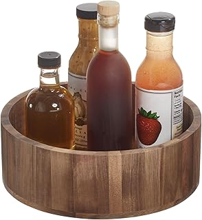 iDesign 10-Inch Round Acacia Wood Lazy Susan Organizer - Natural