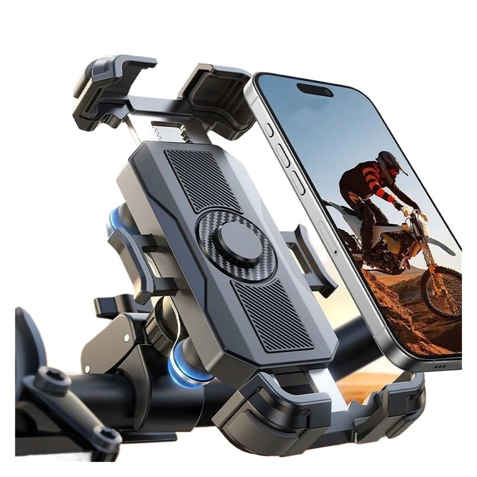Support GPS Moto Support De Téléphone pour Moto, Vue À 360°, Anti-Vibration, Fixation pour Guidon Vélo, Utilisation Une Main, pour Modèles 4,7 Pouces
