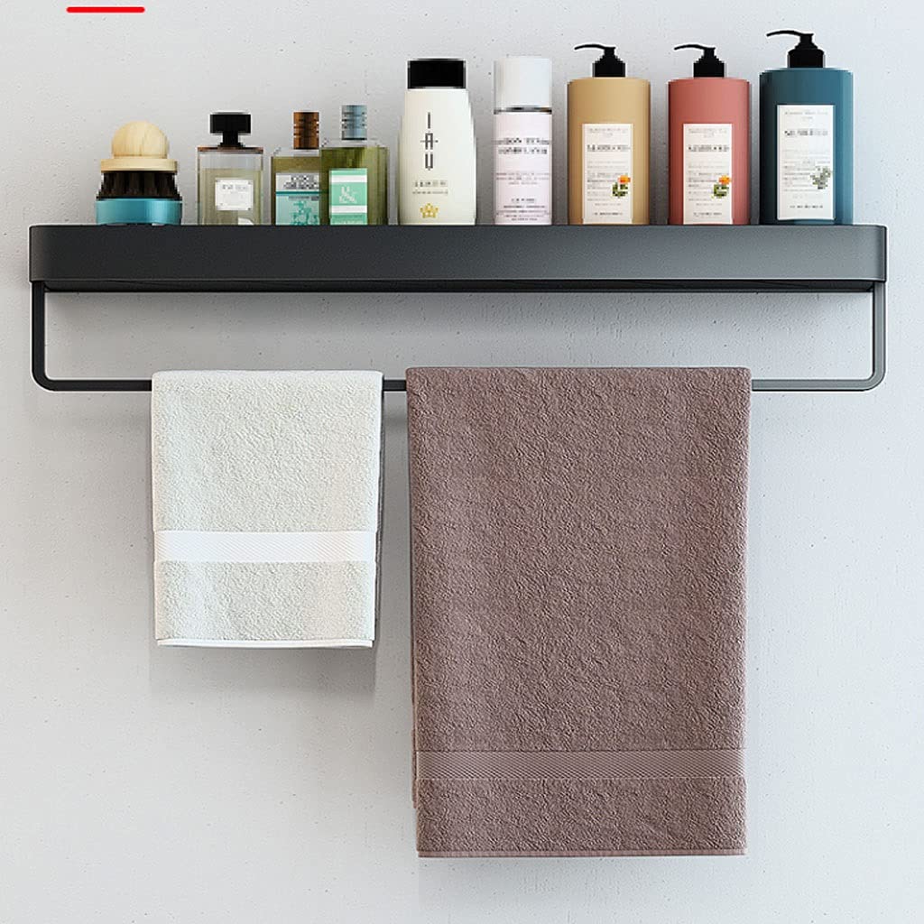 Organizador de ducha de baño sin taladro con máquina de toallas, estante de almacenamiento de Acero inoxidable montado en la pared para baño, ducha, cocina, carrito de ducha (Tamaño: 19,6 pu