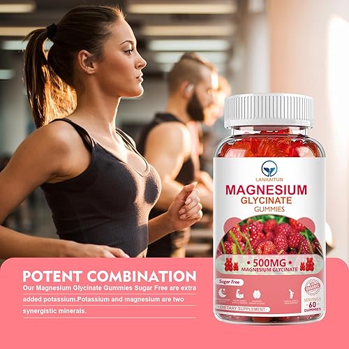 Miniatura 7 de Glicinato de magnesio 500 mg gomitas con 100 mg de L-treonato de magnesio para niños adultos, gomitas de magnesio sin azúcar, suplemento de magnesio