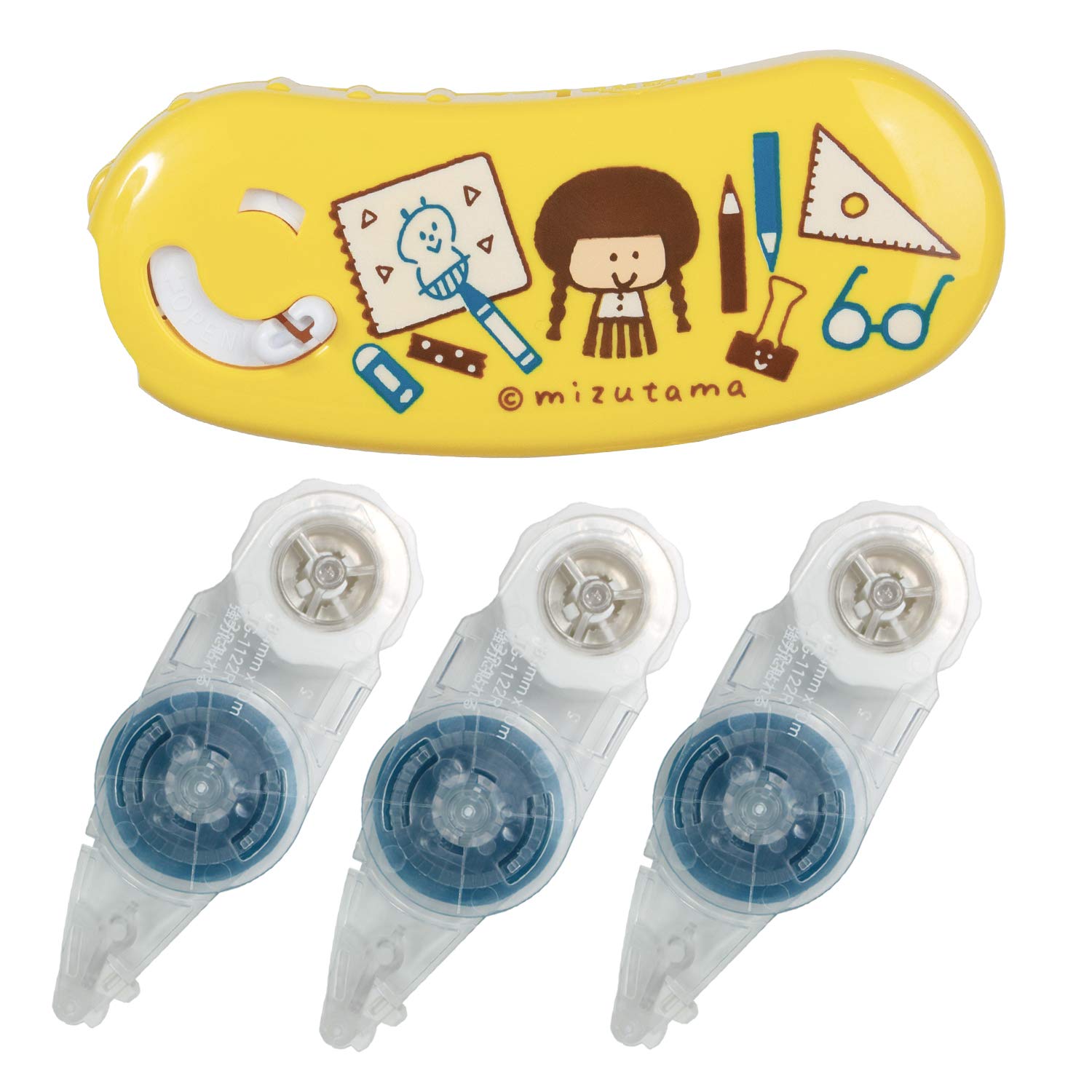 Amazon | プラス テープのり ノリノポッド 限定mizutama 文具 本体+詰 