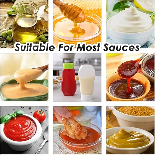 Miniatura 5 de Botellas exprimibles de condimentos para salsa de tomate líquido de salsa picante aceite con tapas para leche condensada y mostaza, dispensador de