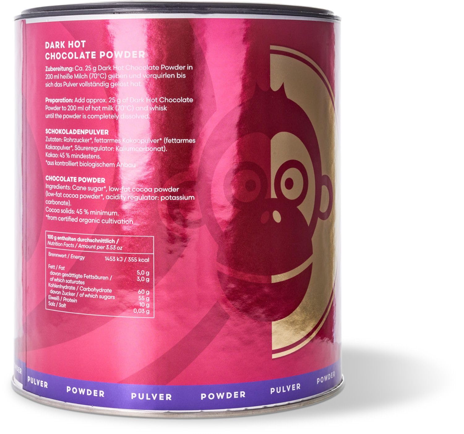 Blömboom® BIO Dark Hot Chocolate (200-2000g) - Dunkle Trinkschokolade mit reichhaltigem Kakaogeschmack ohne Geschmacksverstärker - Perfekt für heiße Schokolade (2000g, BIO Dark Hot Chocolate Powder)