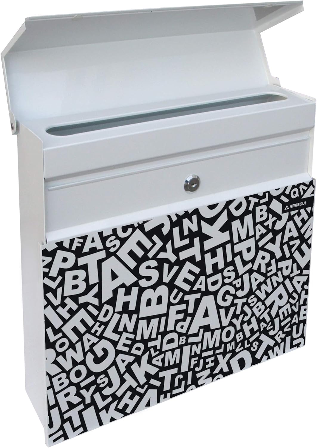 Arregui Plate E6512 Large Capacity Steel Mailbox, White