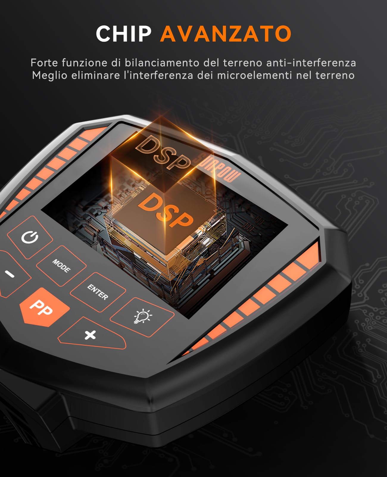 SUNPOW Metal Detector per Adulti e Bambini, Identifica 9 Tipi di Metalli, Profondità di Rilevamento di 10 Pollici, 5 Modalità, Forte Anti-interferenza, Bobina Impermeabile IP68