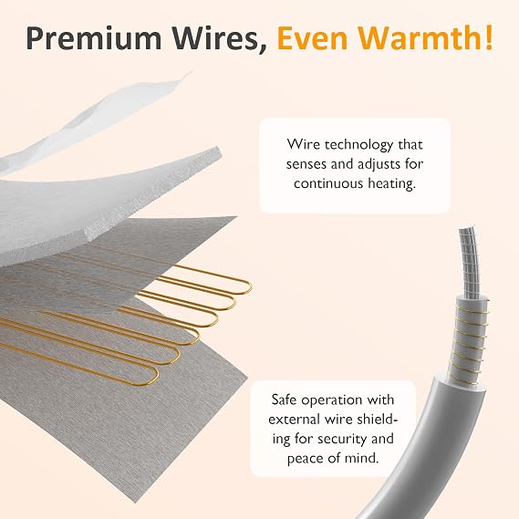 Electric Heated Mattress, Bed Mattress Pad with Dual Controller, Full Bed Warmer with 12-Hour Timer & 10 Heat Settings, Machine Washable, 60 x 80,White,Queen