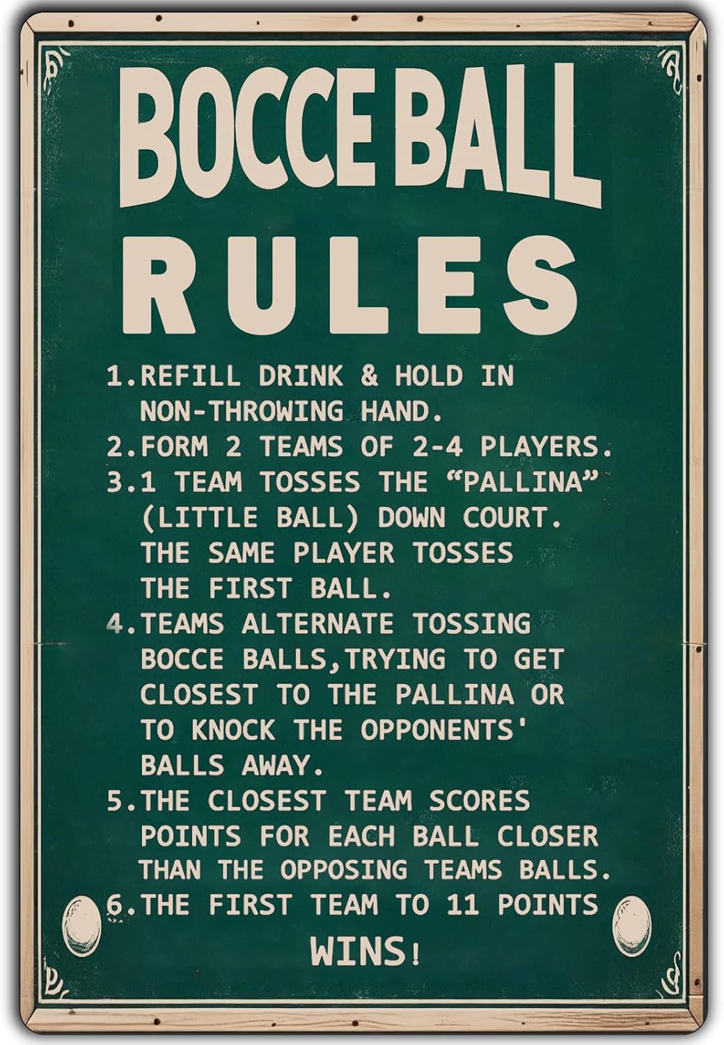 Amazon HQVLNAWX Bocce Ball Rules Sign For Outdoor Vintage Metal amazon-hqvlnawx-bocce-ball-rules-sign-for-outdoor-vintage-metal