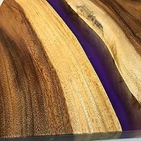 Vista 49 de Mesa de epoxi transparente, mesa de sofá con forma cuadrada, mesa auxiliar de resina de madera, mesa de centro de madera con borde natural para sala