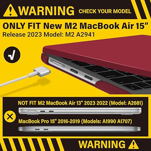 Miniatura 3 de IBENZER Compatible con MacBook Air 2024 2023 de 15 pulgadas M3 A3114 M2 A2941, carcasa rígida, cubierta de teclado y película de pantalla para Mac