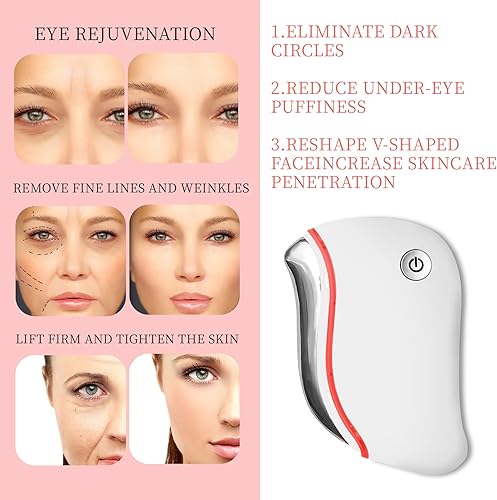 Miniatura 5 de Laf Bktt Herramienta de masaje facial Guasha para raspar eléctrico herramientas definitivas para el cuidado de la piel calor y vibración eléctrica