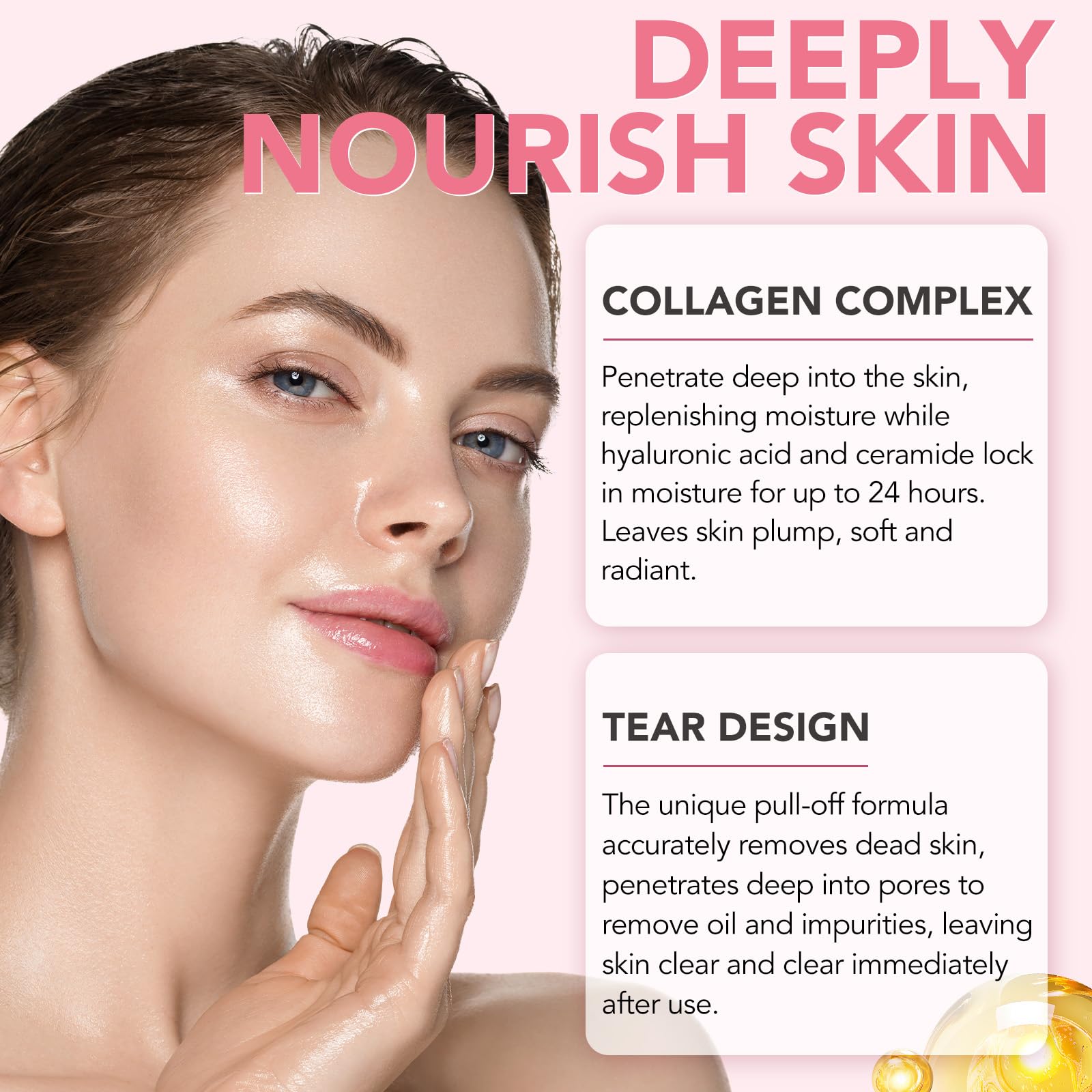 Collagen Night Wrapping Mask, Collagen Face Mask Overnight, Korean Peel Off Facial Mask Skin Care-Deep Hydration Care, Reduces Wrinkle & Improves Skin Elasticity, Brushed Included 75ml - Image 2