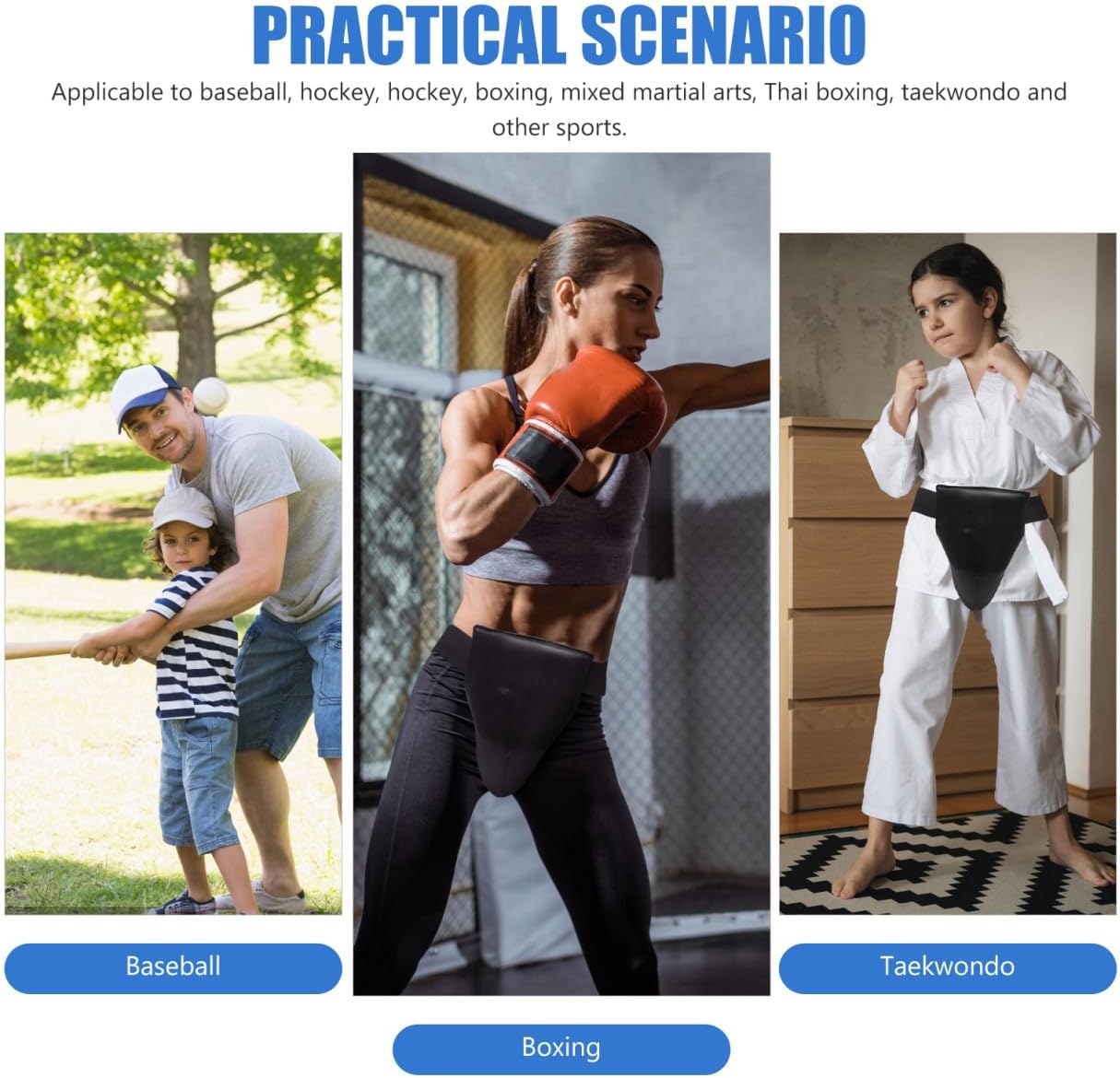 Vaguelly Training Groin Guard Wear-Resistant Crotch Protector Breathable Comfortable Groin Guard for Men and Martial Arts Boxing Taekwondo Fight Safety Gear