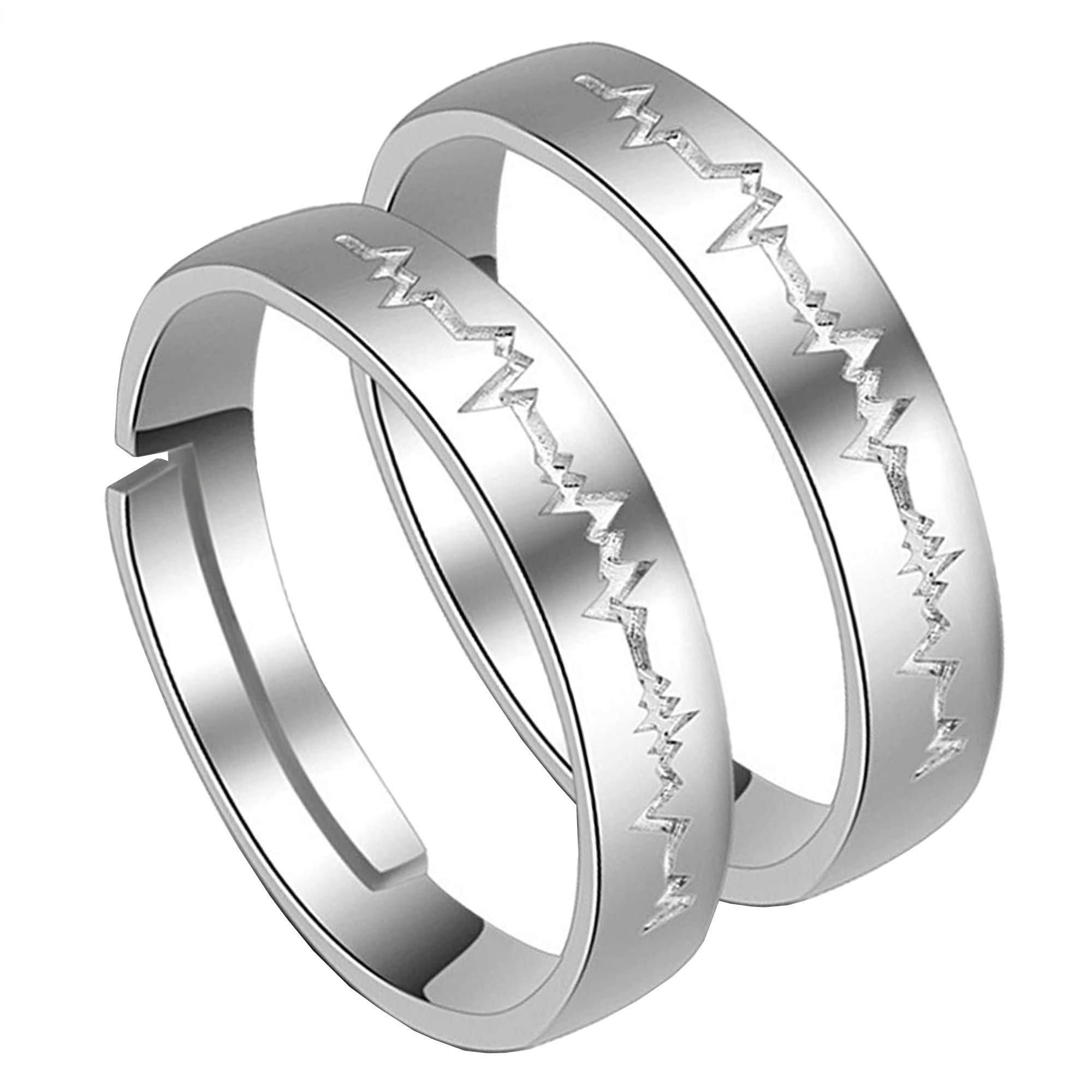 GIVA 925 Silver Heartbeat Couple Rings, Adjustable | Promise Rings For Men & Women | With Certificate of Authenticity and 925 Stamp | With Certificate of Authenticity and 925 Stamp (B08JGQDPTS) Amazon Price History, Amazon Price Tracker