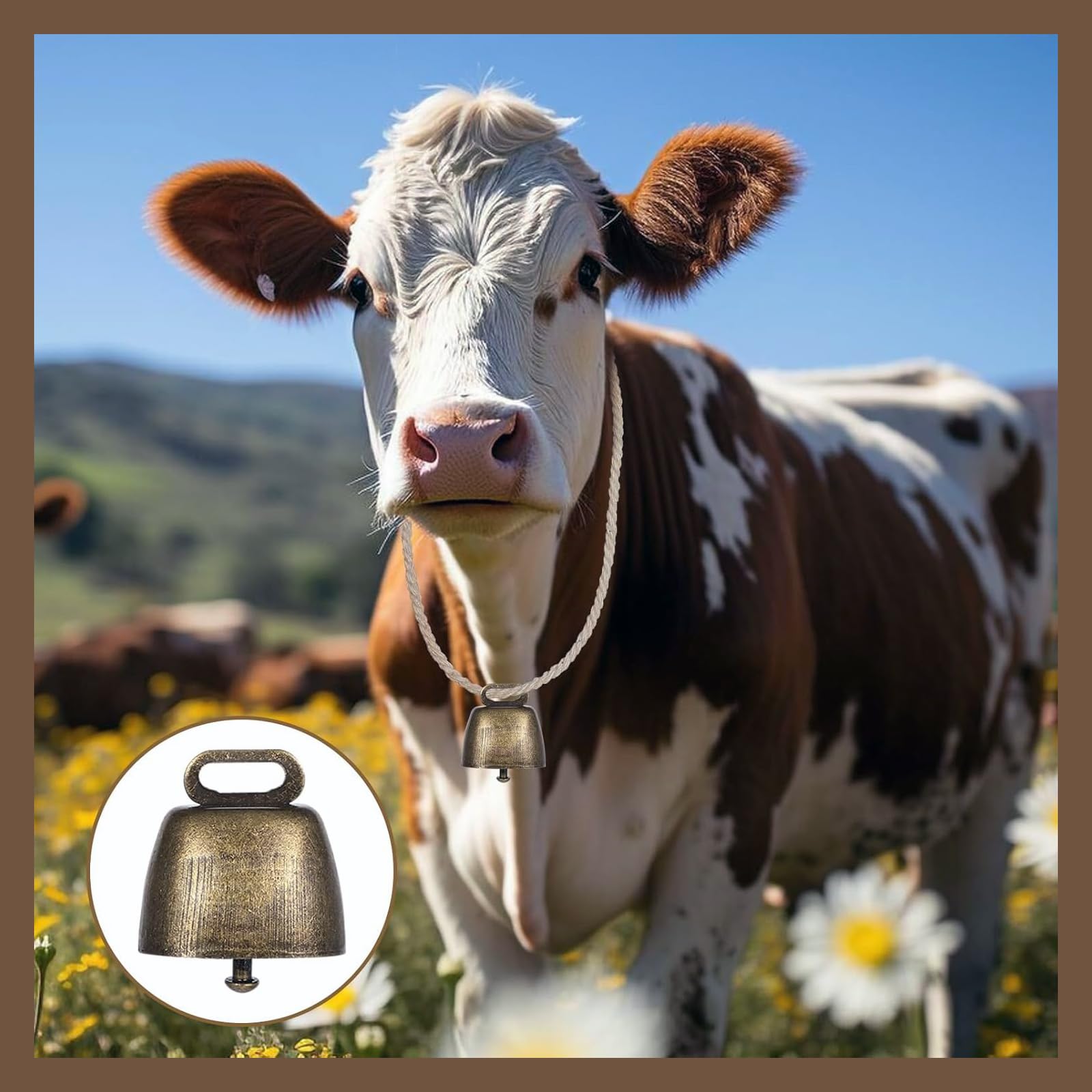 4pcs Campane in metallo antico,campane anti-smarrimento,per mucca, cavallo, pecora, rame, bovini,per animali domestici