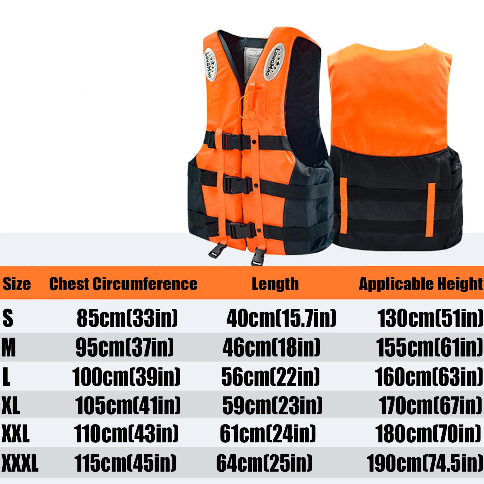 Chaleco Salvavidas, Chaleco de Seguridad Resistente con Alta Visibilidad y Tiras Reflectantes para el Agua,3XL