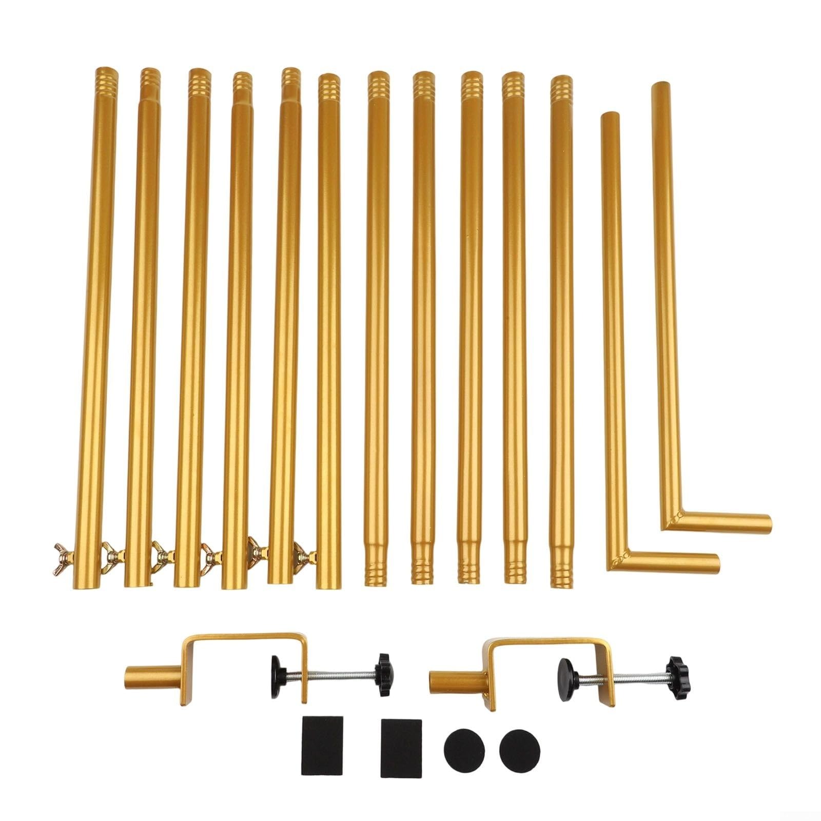 Soporte de barra de metal con dimensiones ajustables para decoración de mesa en varios tamaños y diseños de lugar (dorado)