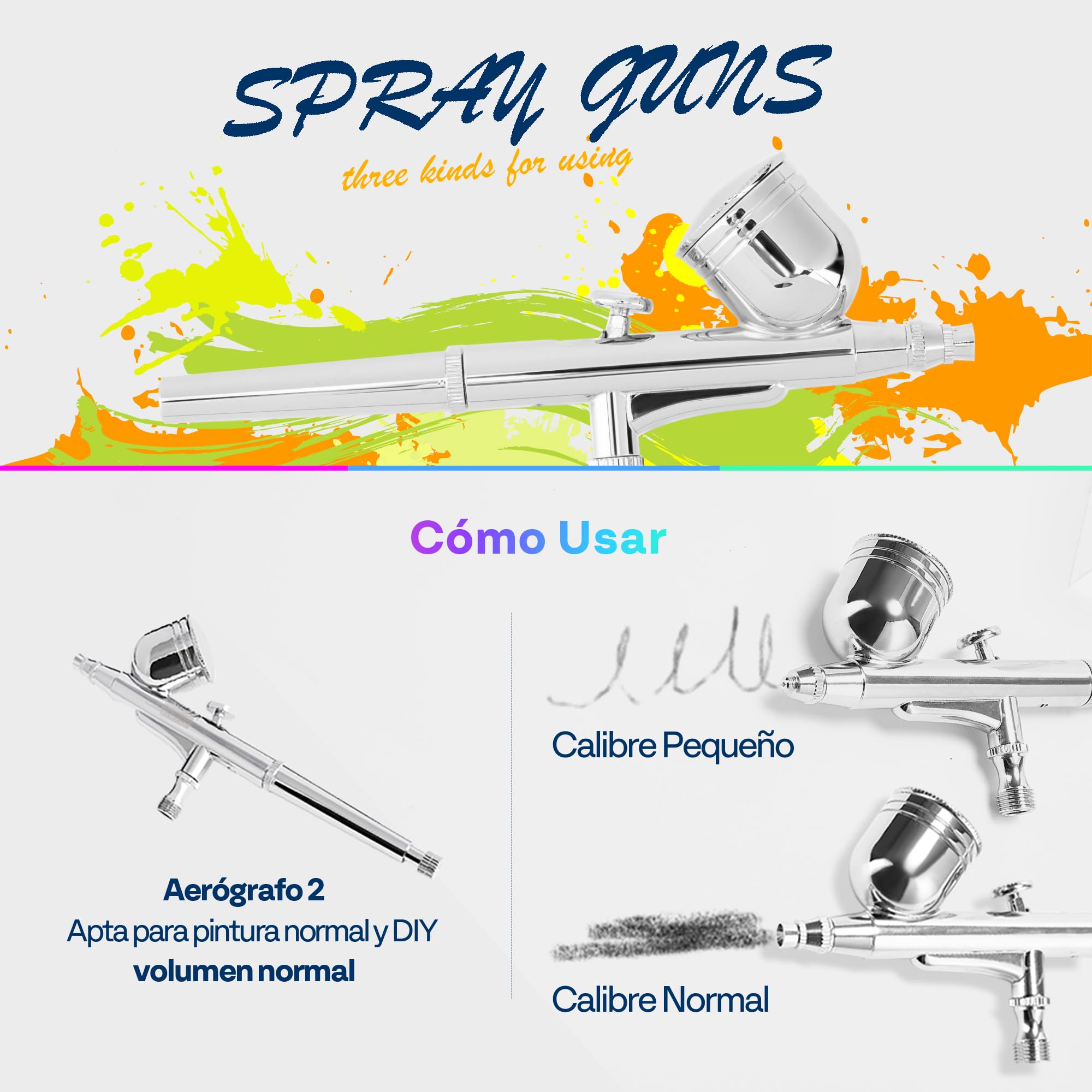 VIVOHOME 1/5HP Compresor de Aerógrafo con Pistola de Doble Acción Kit de Pintura Profesional con Regulador de Presión 4 Bar para Gráficos Parada Automática