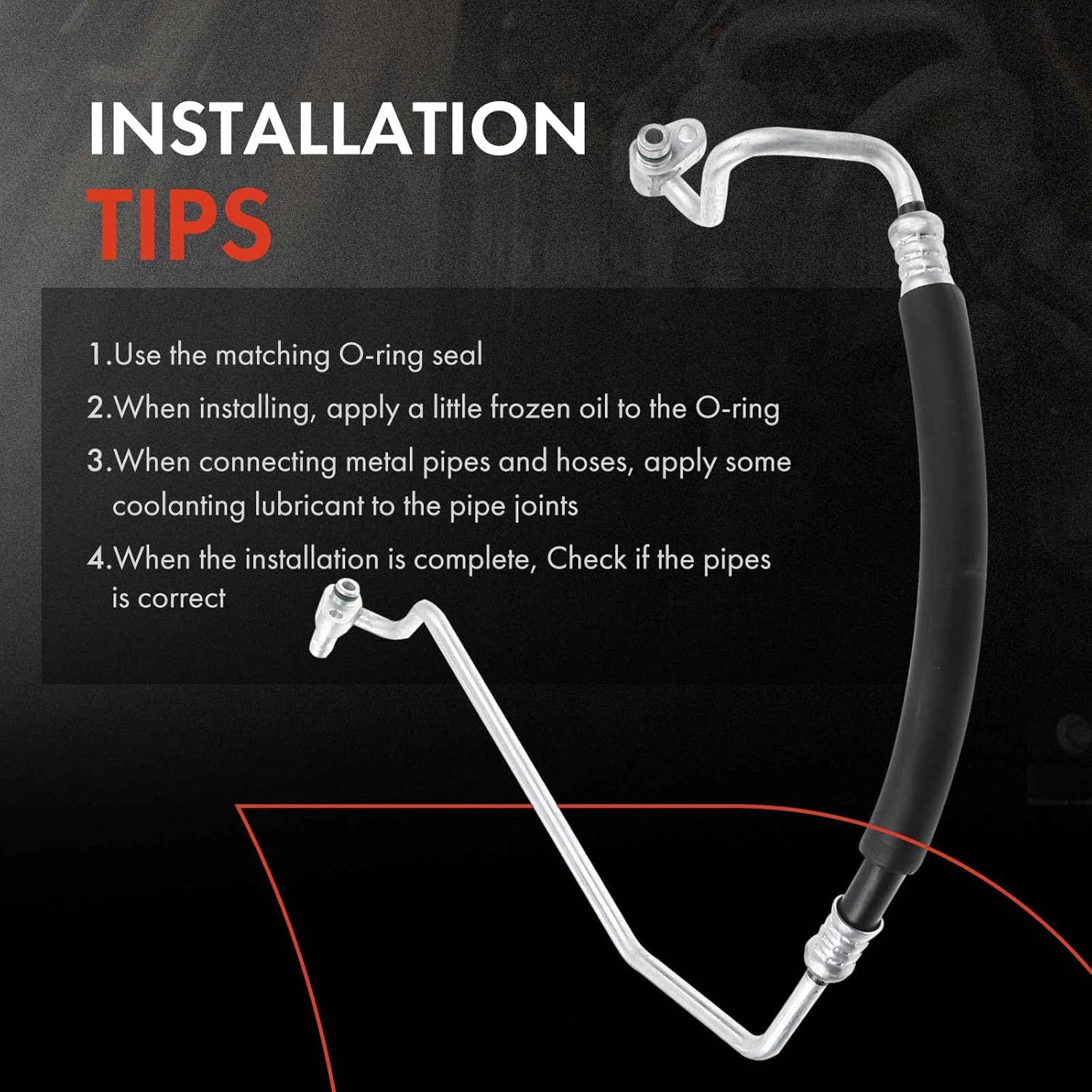 A-Premium A/C Discharge Line Hose Assembly Compatible with Mazda 6, 2003-2008, 2.3L, DOHC, Petrol, Compressor to Condenser