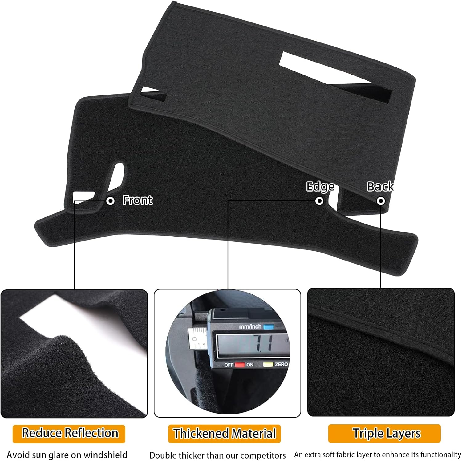 Dash Cover Mat Custom Fit for 1986-1993 Chevy Chevrolet S10 Blazer/GMC S15 Jimmy Sonoma/91-94 Olds Oldsmobile Bravada,Dashboard Cover Pad Carpet (86-93 Black)