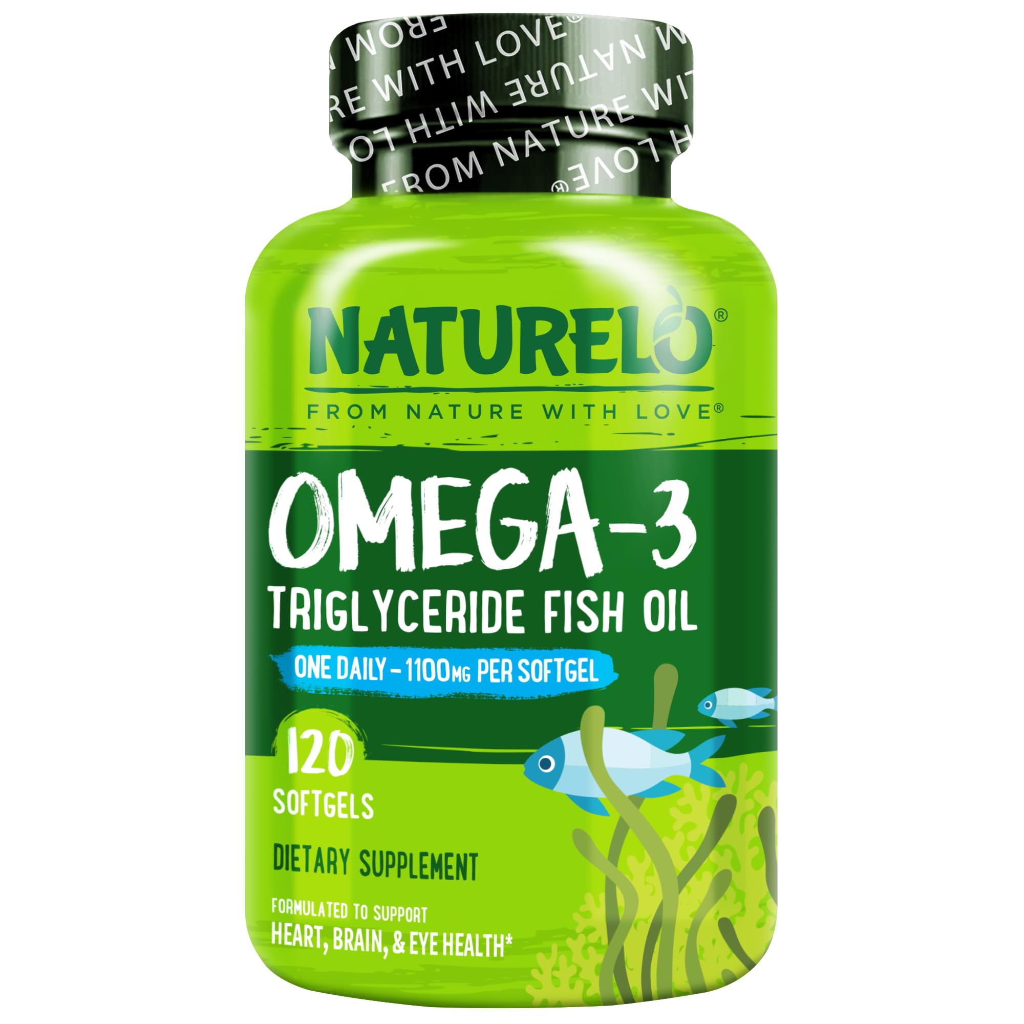NATURELO Burpless Omega 3 Fish Oil Supplement