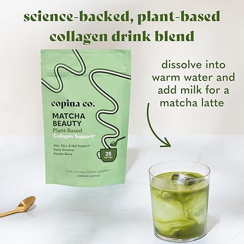 Miniatura 2 de Copina Co. Matcha Beauty - Mezcla de bebida vegana de colágeno potenciador: bebida vegana cremosa con soporte de colágeno a base de plantas, sabor
