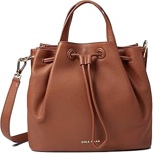 Cole Haan Women's Leather Bucket Bag Shoulder-Handbags, Brown
