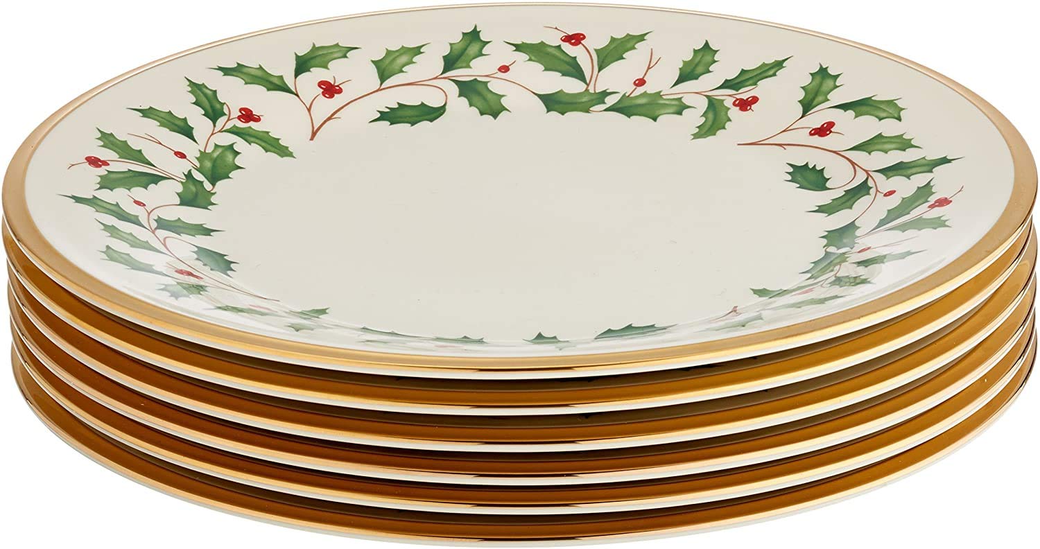 Amazon.com | Lenox Holiday Gold 12 Pc Set 6 Dinner Plates, 6 Salad