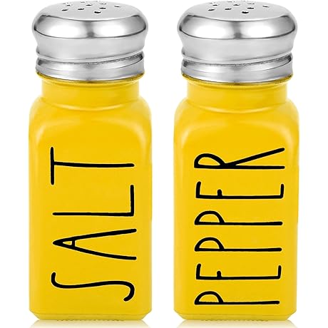 Brighter Barns Glass and Stainless Steel Shake Pair in Stunning Yellow