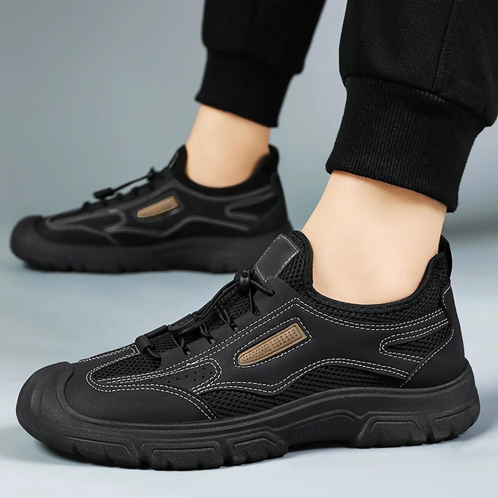 Sportschuhe Herren Größe 39-44 Freizeitschuhe Herren Breiter Fuß Sommer Leicht Fitnessschuhe Camping Sneaker Atmungsaktiv Laufschuhe Einfarbige Schnürschuhe Bequeme Joggingschuhe