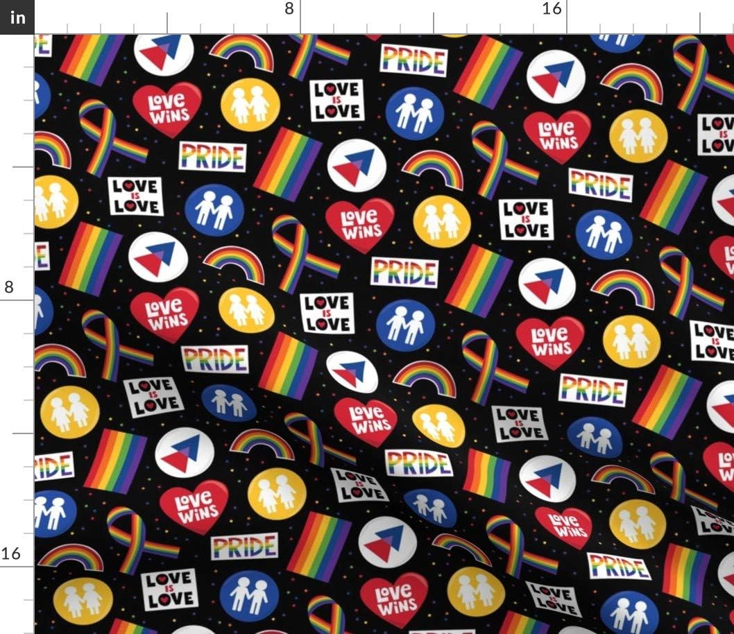 Spoonflower Fabric - Pride Love Rainbow Gay Printed on Cotton Poplin Fabric by The Yard - Sewing Shirting Quilting Dresses Apparel Crafts