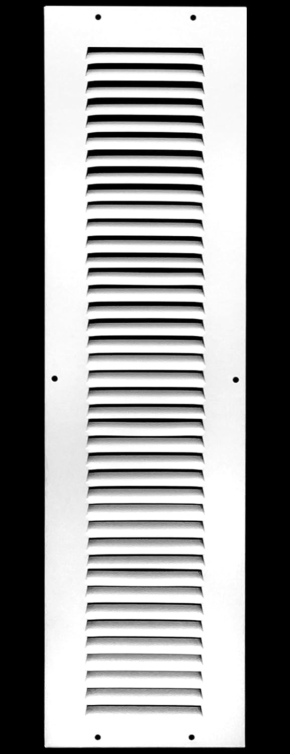 4" x 26" Return Air Grille - Sidewall and Ceiling - HVAC Vent Duct Cover Diffuser - [White] [Outer Dimensions: 5.75w X 27.75"h] 4 X 26 White